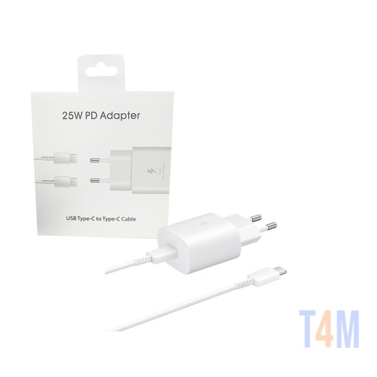 Travel Adaptor EP-TA800NB USB Type C 25W with Type C to Type C Cable (5A) White